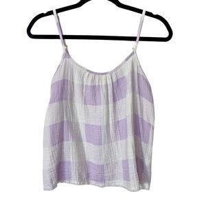 Nation LTD Lavender Gingham Tank Top Gauze Cotton Cami